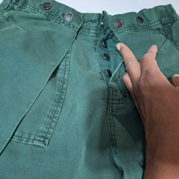 💎NWOT Free People "Keep Calling" Green Crop (Jorts) Pants - Picture 4 of 15